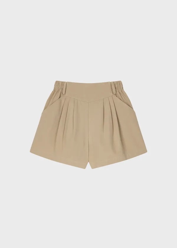 Banding Volume Chino Shorts Beige