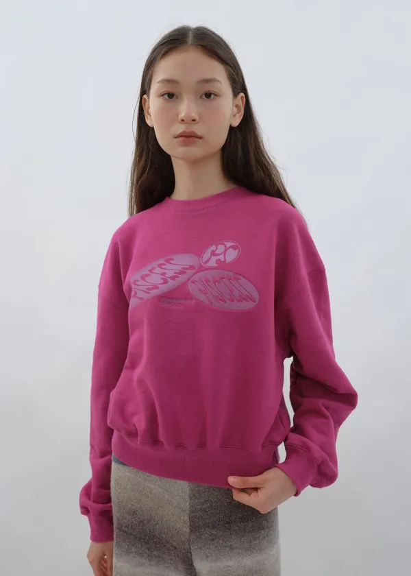 PISCESS Logo Crop Sweatshirt_Plum