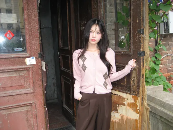 모에트 아가일 가디건[PINK]*오늘 출발