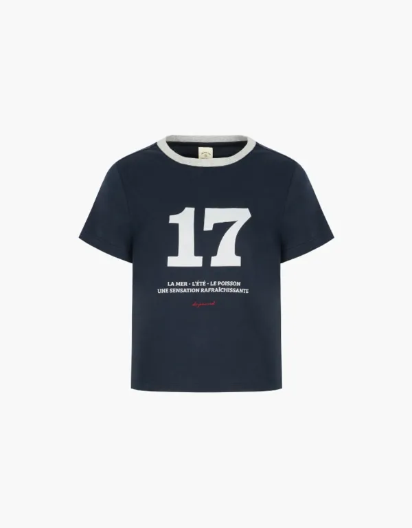 no.17 graphic slim t-shirt - navy