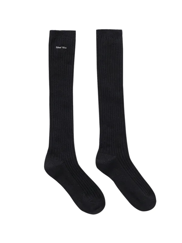 LOGO CASHMERE KNEE SOCKS_BLACK