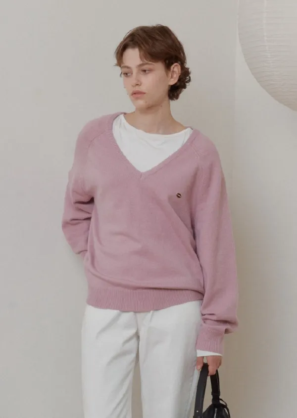 ANC V-NECK KNIT_PINK
