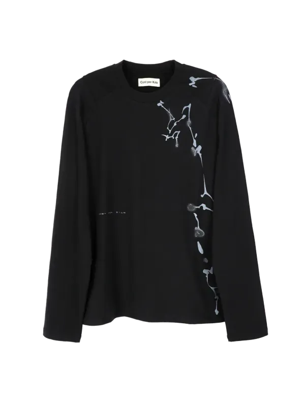 SPLATTER L/S T-SHIRT BLACK