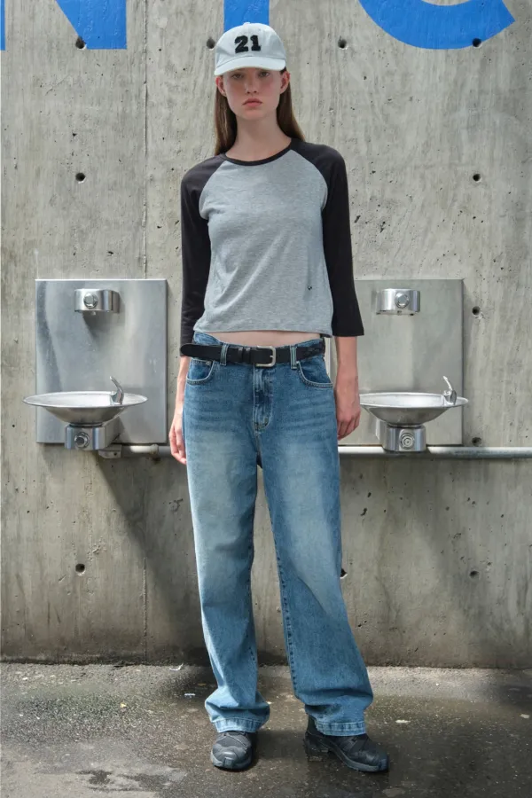 Moti Raglan Top - Grey(Black)