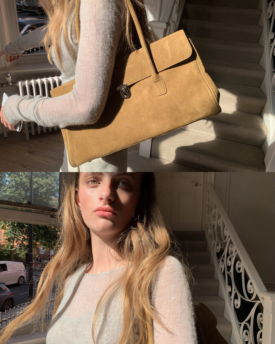 누아르나인 Frame Suede Bag [KHAKI BEIGE] 상품 이미지 2