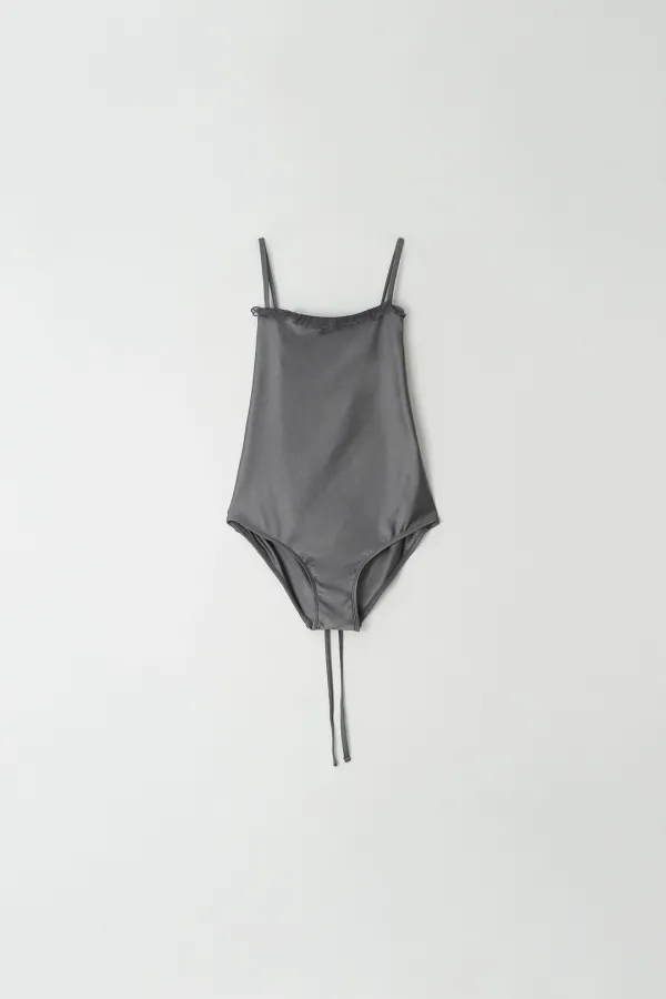 Flower Mesh Monokini (charcoal)