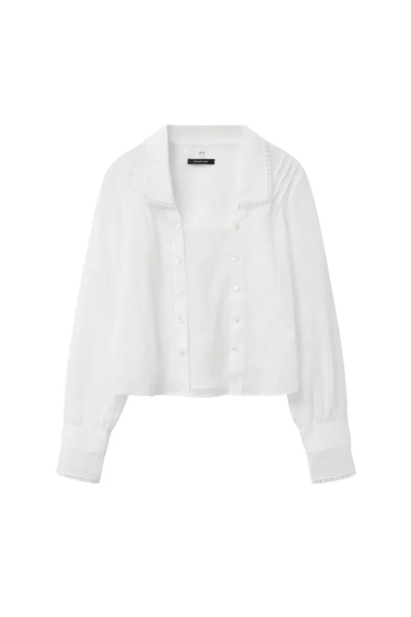 Via Diana square-neck blouse (White)
