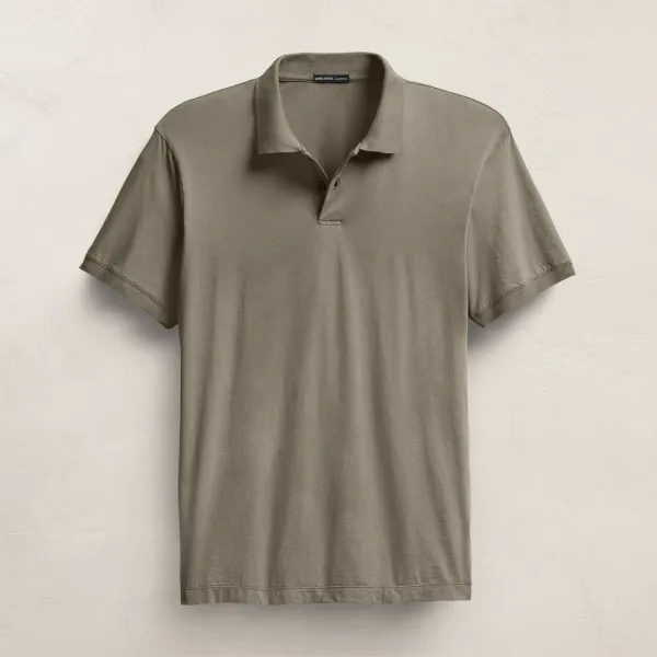 Luxe Lotus Jersey Polo - Birch
