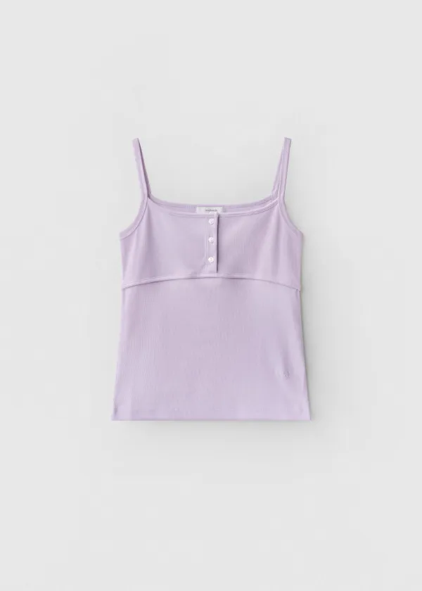 Popo three button sleeveless (lavender)