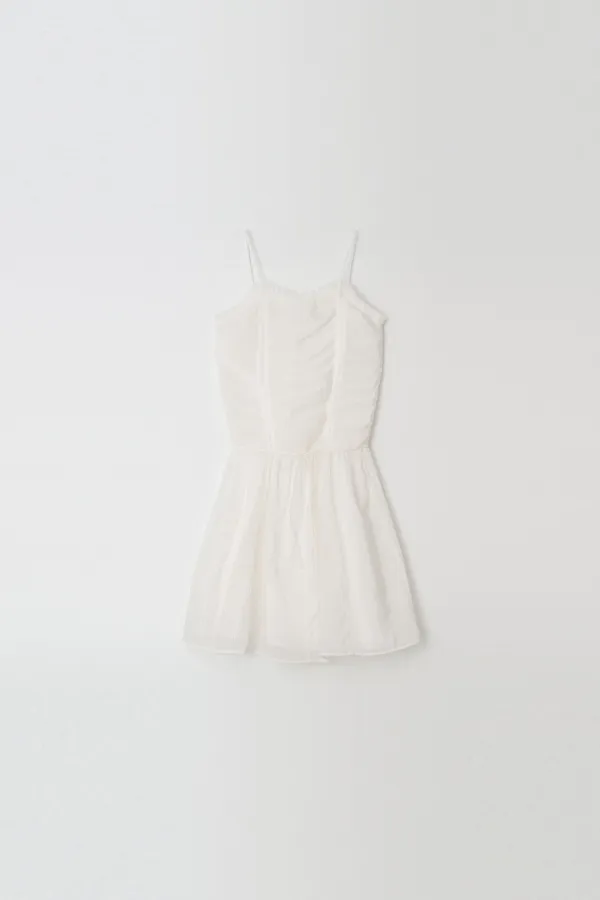 Crinkled Cut-out Dress (white)