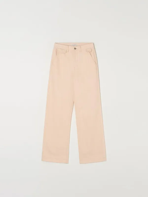 Pocket point cotton pants - Salmon Peach