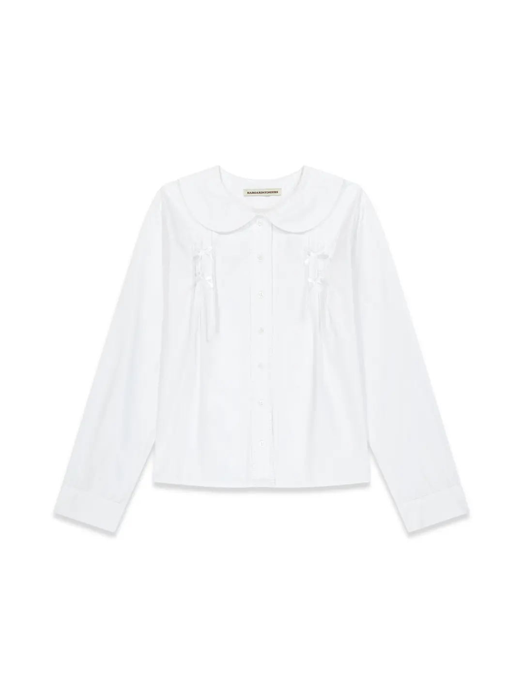 마가린핑거스 RIBBON PINTUCK BLOUSE (WHITE) 상품 이미지 1