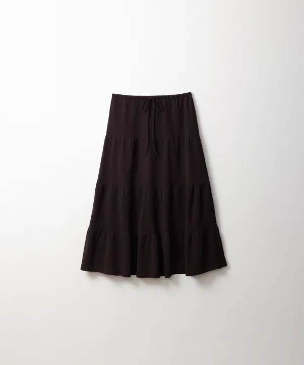 티어드 스커트 (deep brown)