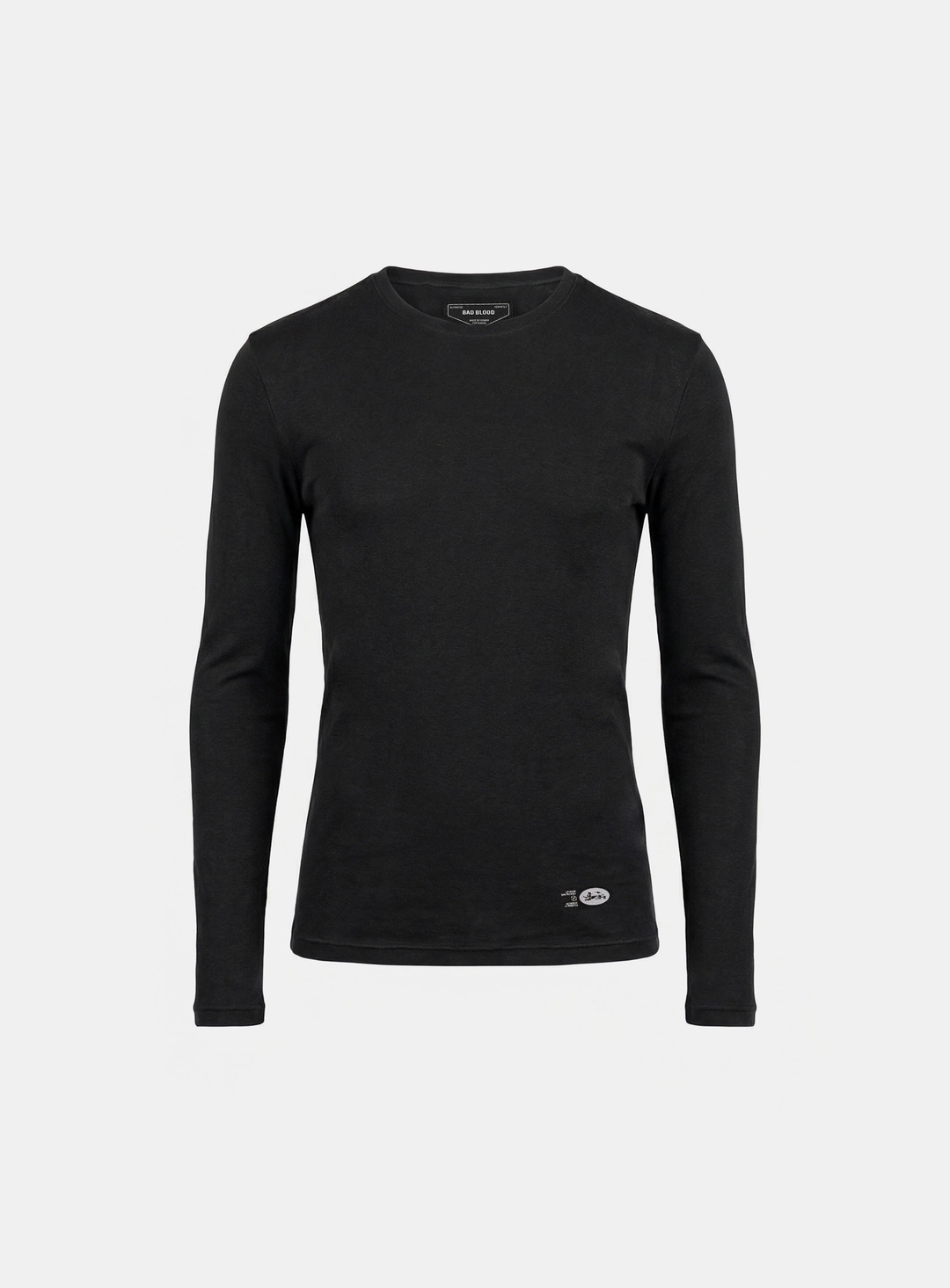 배드블러드 [w-tee26-050] BS Cotton Jersey Fitted Long Sleeve T-Shirt - Black 상품 이미지 1