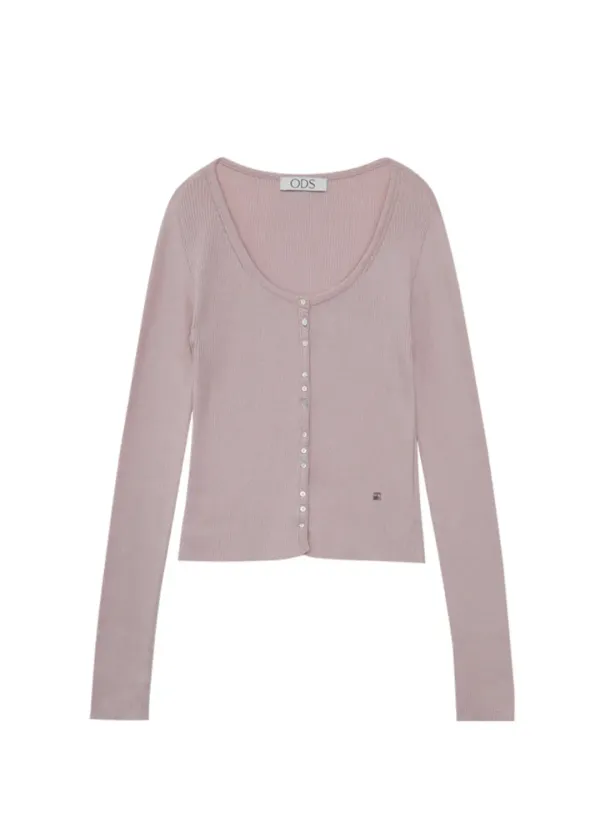 Limited U Neck Cardigan (Dried Pink)