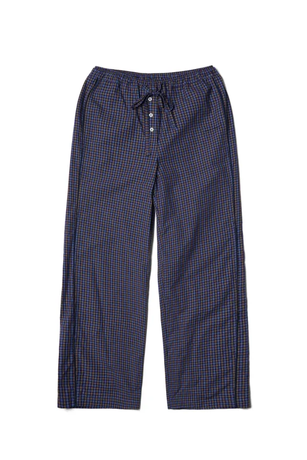 [차정원 착용] Cotton Loose Long Pants Blue Check