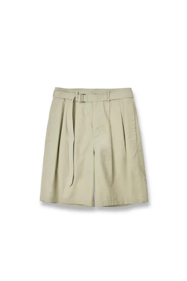 Belted Half Pants, Light Beige
