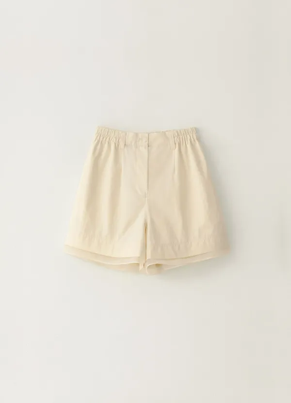 Chiffon Colored Banding Shorts - Ivory