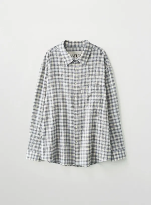 [RIIZE\'s Pick] Over Size Check Shirt - Blue