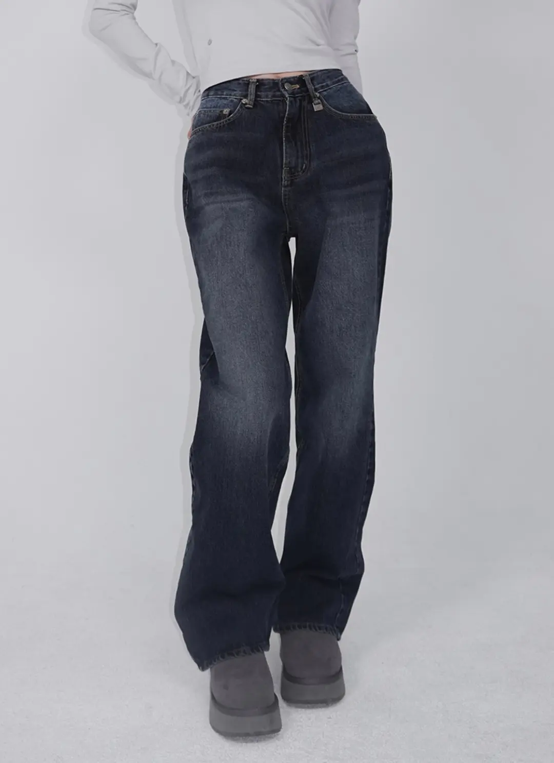 페일제이드 High-West Wide Denim - Dark Blue 상품 이미지 2