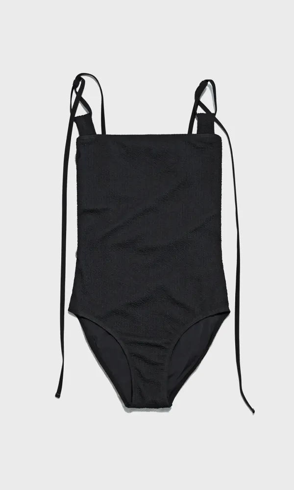Ananas Back Open One Piece_Black Onyx