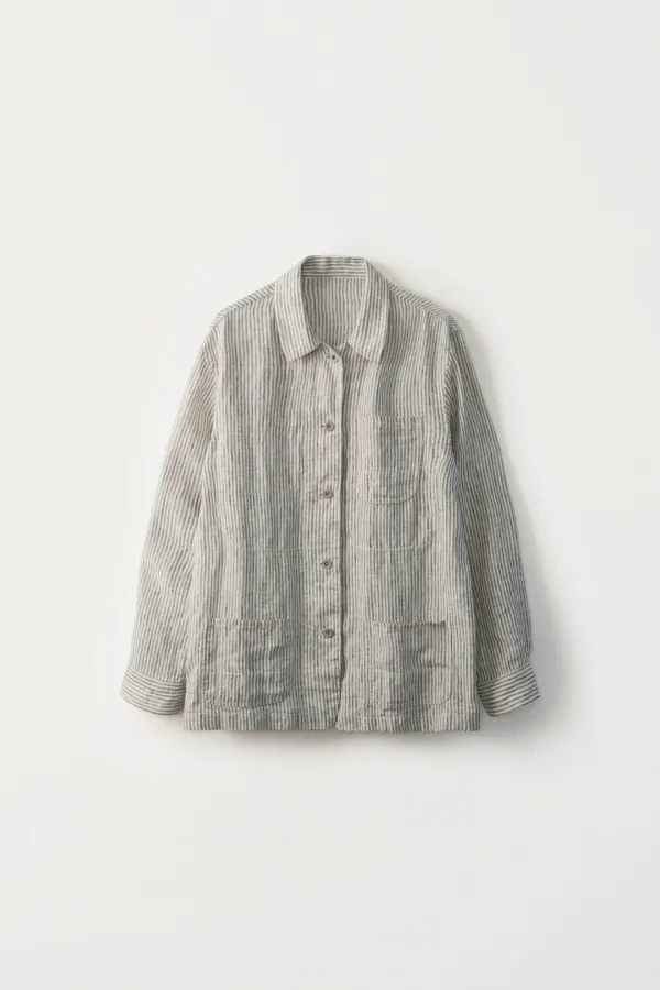 10TH / Bambina stripe jacket (Stone gray)
