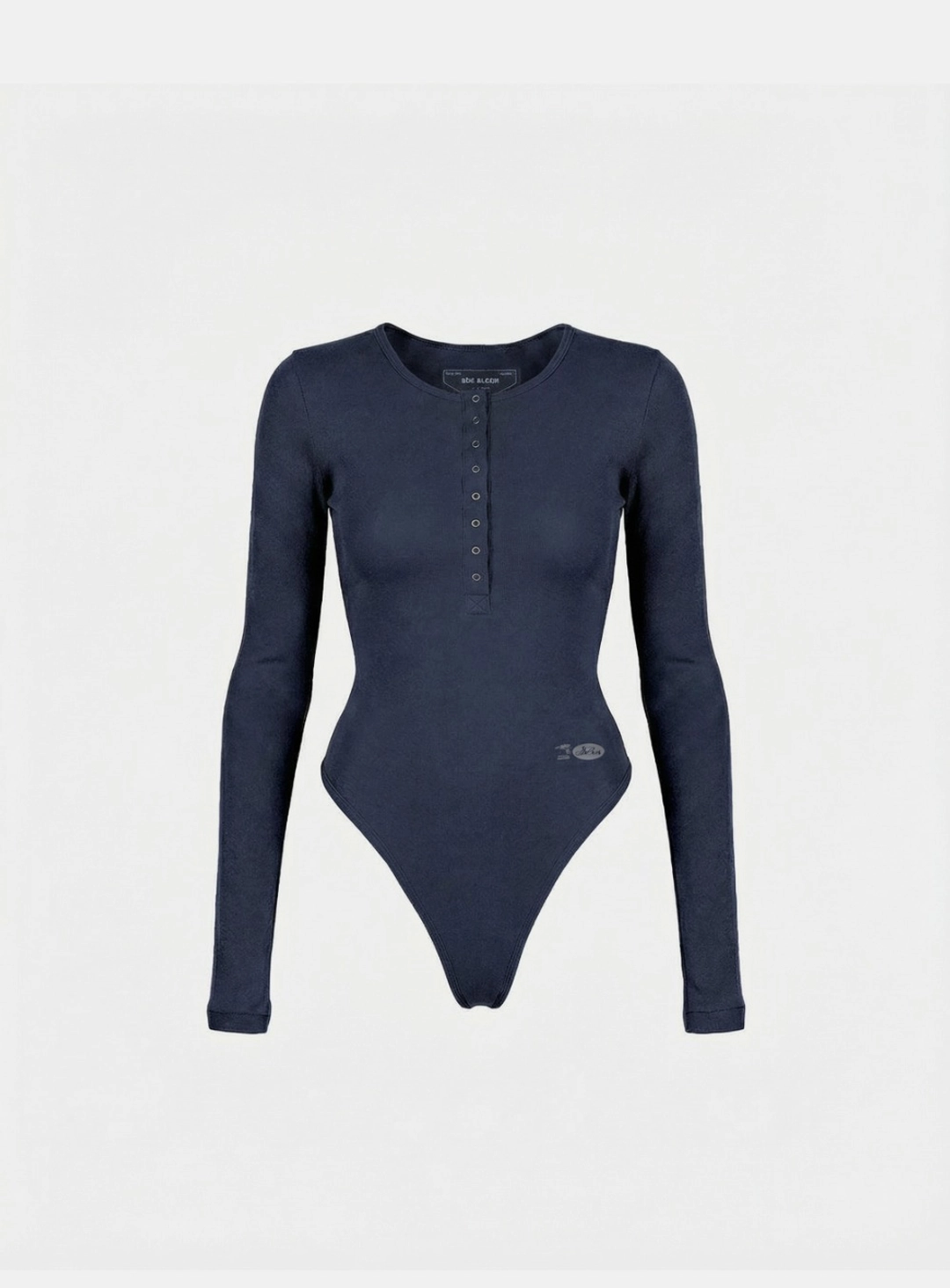 배드블러드 [w-jst26-004] BS Cotton Jersey Henley Neck Bodysuit - Navy 상품 이미지 1