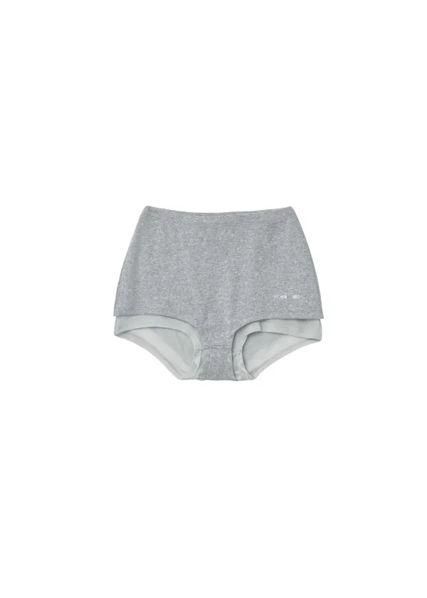 SOFT LAYERED SHORTS, GRAY - bohemseo