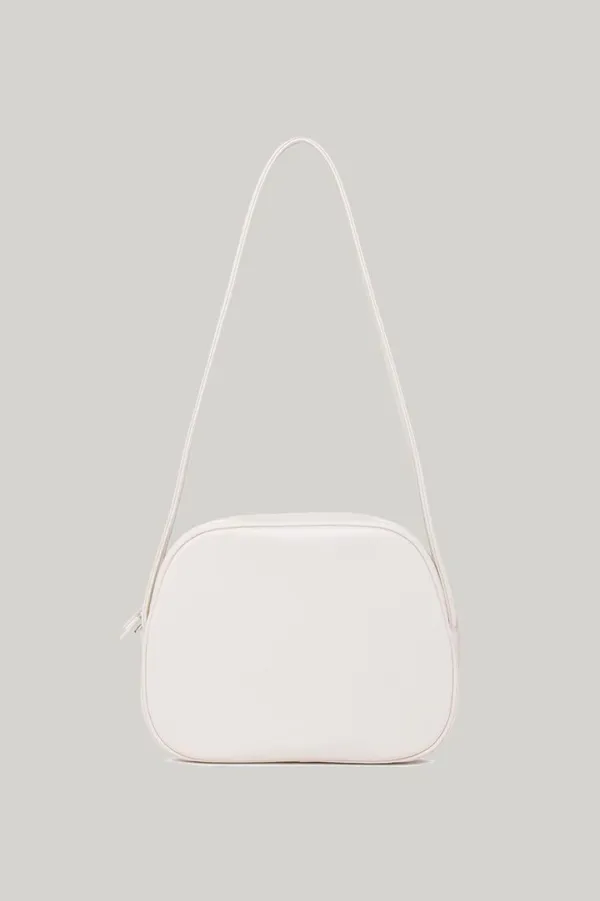 PEBBLE LEATHER SHOULDER BAG CREAM GREY_UDBA3E204CR