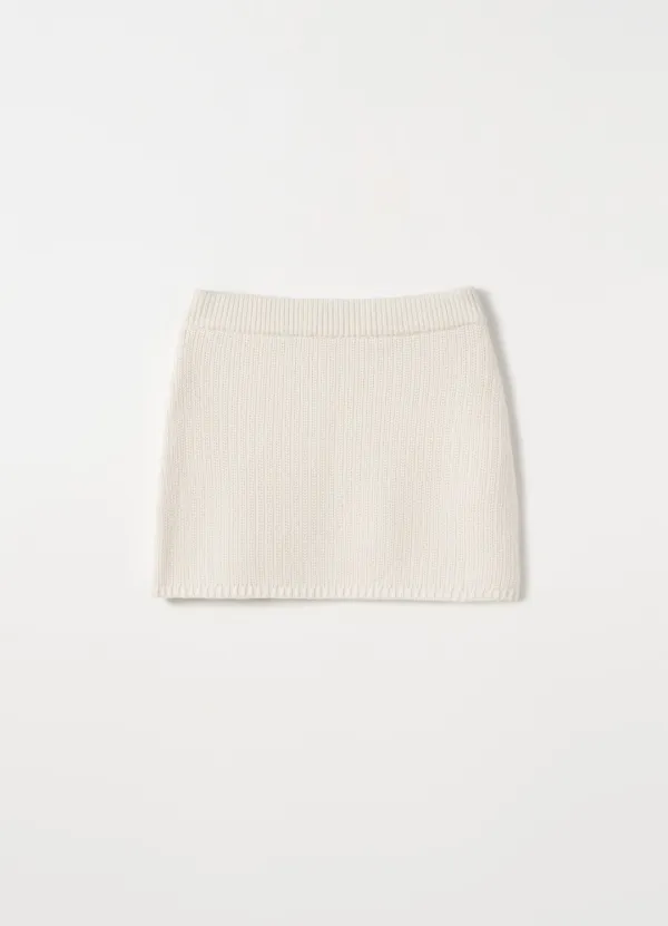 [4TH] Merino Wool Mini Skirt(Ivory)