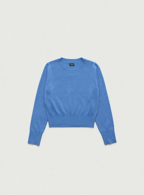 Plain Cashmere Round Knit_Blue
