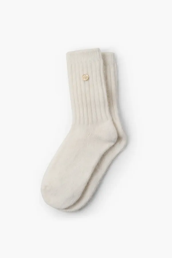 Angora Socks, Ivory