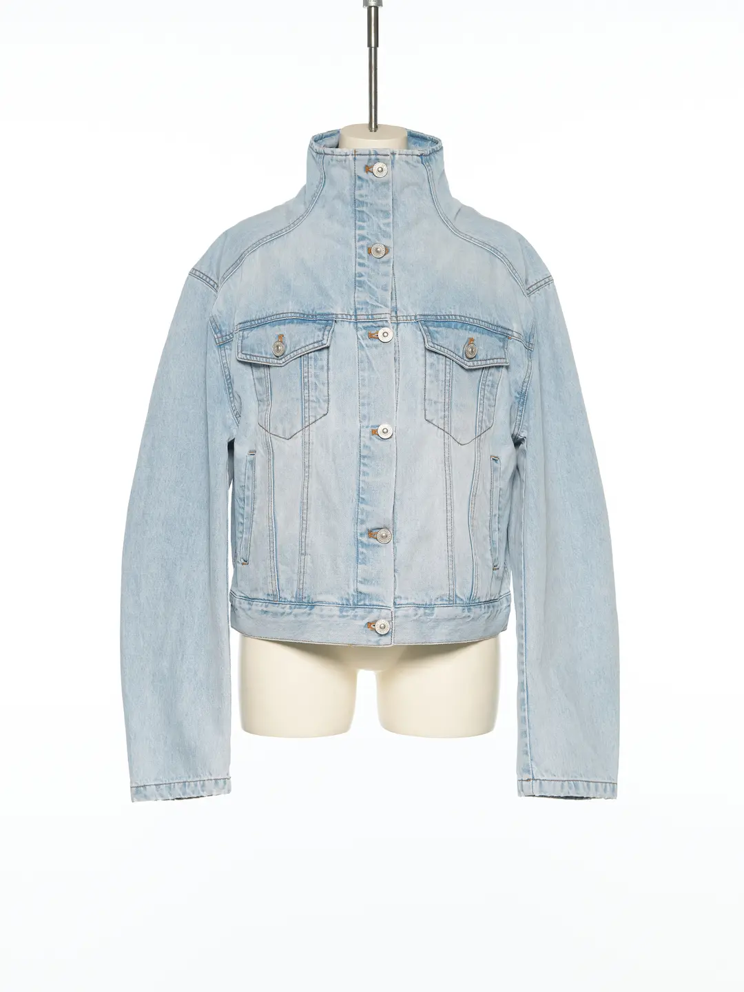 푸쉬버튼 PS25 LIGHT BLUE HIGH NECK DENIM JACKET 상품 이미지 1