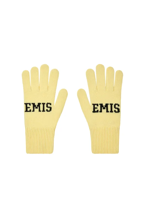 LOGO FINGER GLOVES-YELLOW