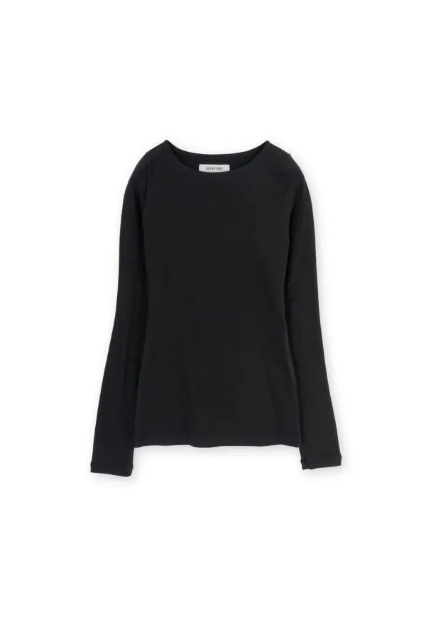 W Boatneck Long Sleeve, Black