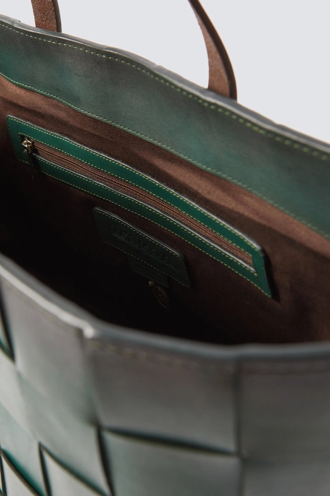 드래곤디퓨전 Japan Tote Forest Green w/ flat Dark Brown handles 상품 이미지 2