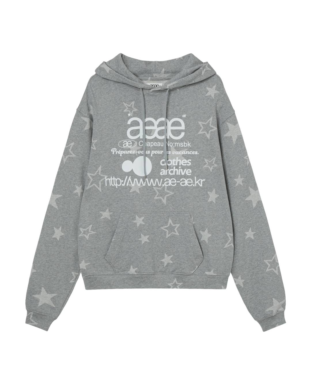 에이이에이이 WEB LOGO STAR LOOSED HOODIE [GREY] 상품 이미지 3