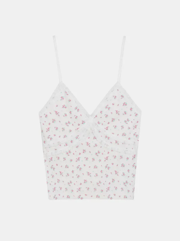 flower double lace camisole
