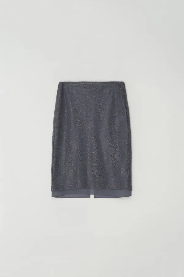 Flower Lace Skirt (gray)