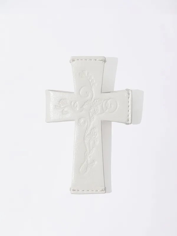 Cross Strap Wallet White