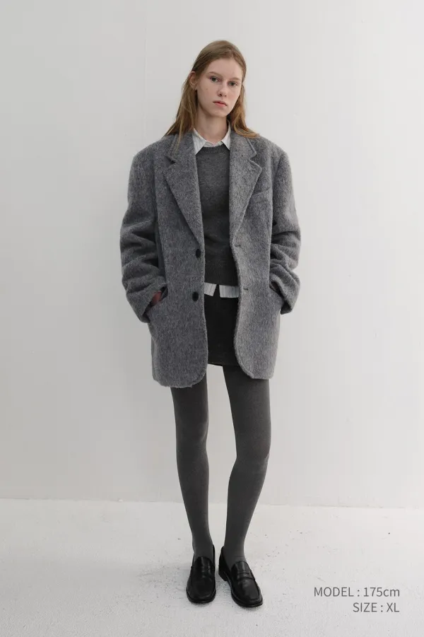 UNISEX ALPACA BLAZER COAT MELANGE GREY_UDJA6D123G2