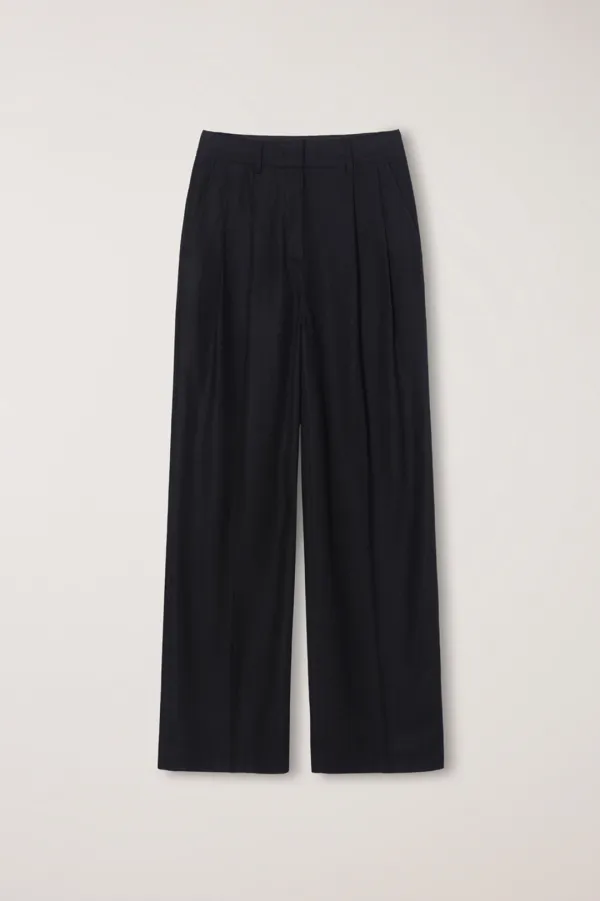 WINTER FLANNEL SLACKS BLACK_UDPA6D221BK