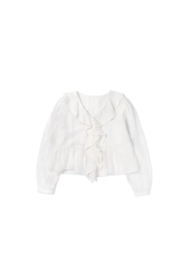 Open sheer blouse_ivory