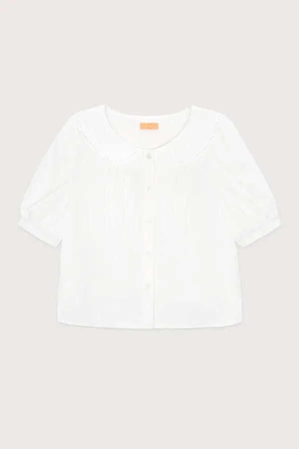 Puff Sleeve Collar Blouse (Cream)