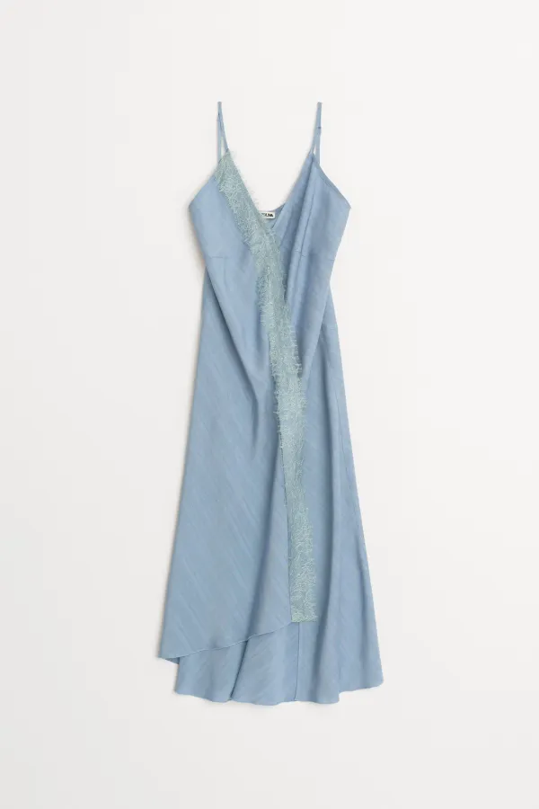Rasa Flared Lace Dress blue