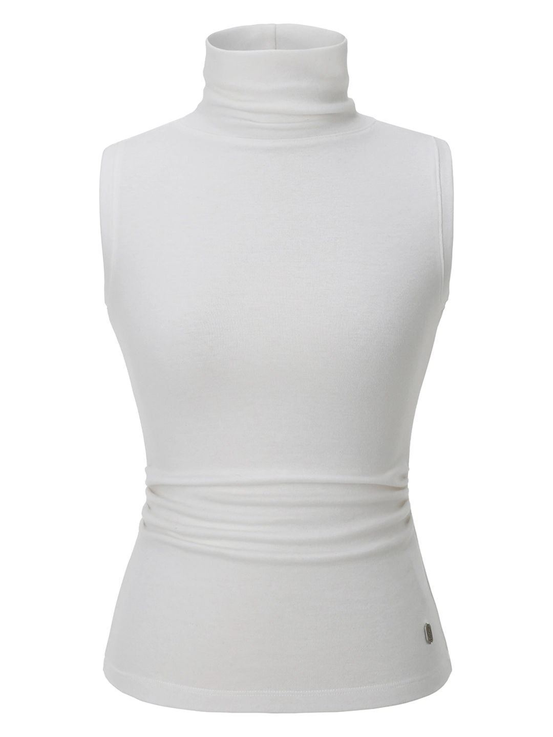 이네기 [2nd Reorder] Drape Turtleneck Top (white) 상품 이미지 1