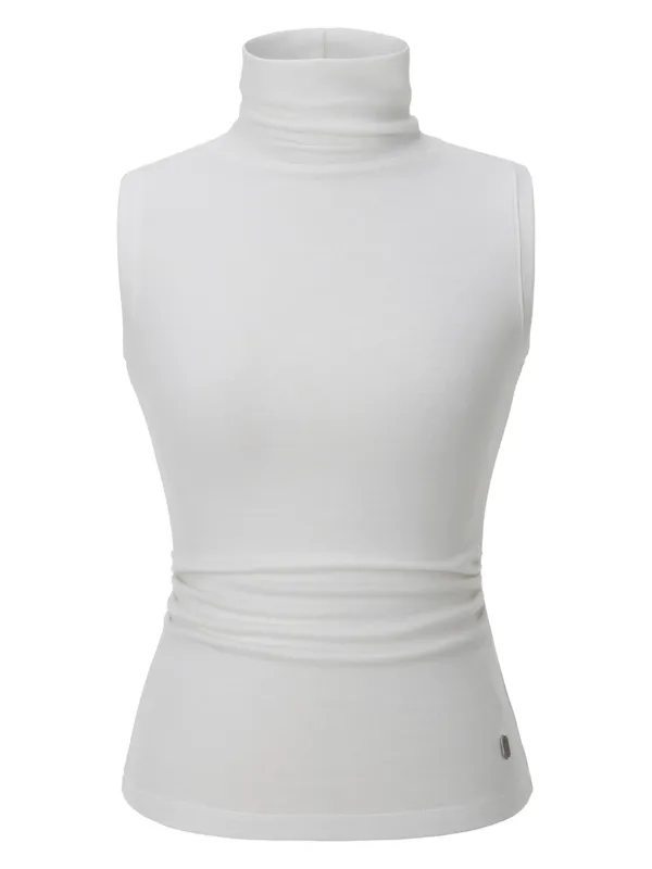 [2nd Reorder] Drape Turtleneck Top (white)
