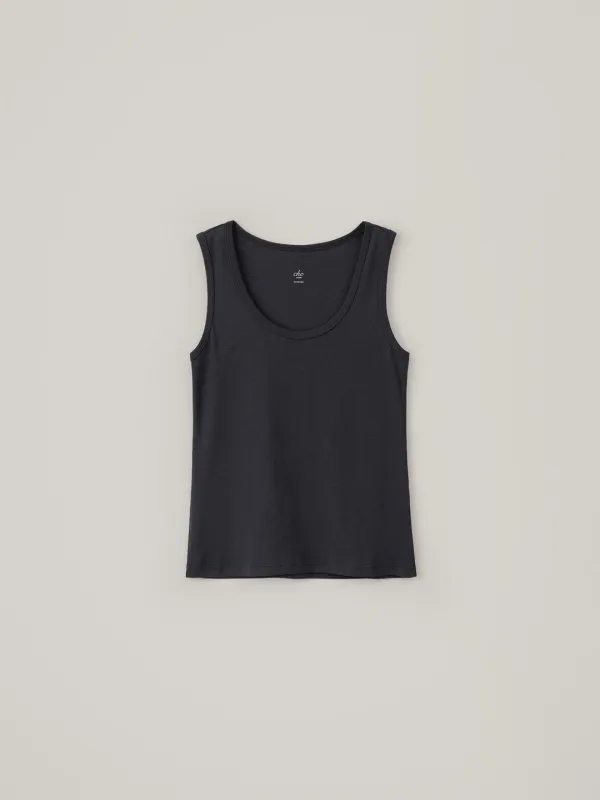 [Essential] Cotton U-Neck Sleeveless - Navy