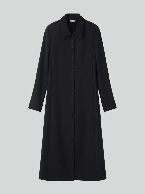 SLIM FIT SHIRT DRESS (CHARCOAL GREY)