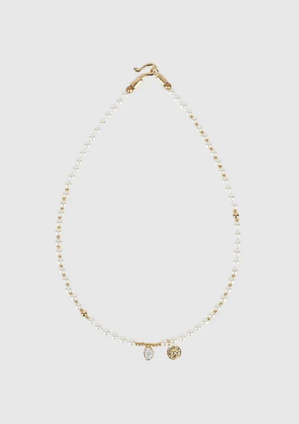 Pearl gemstone necklace Gold